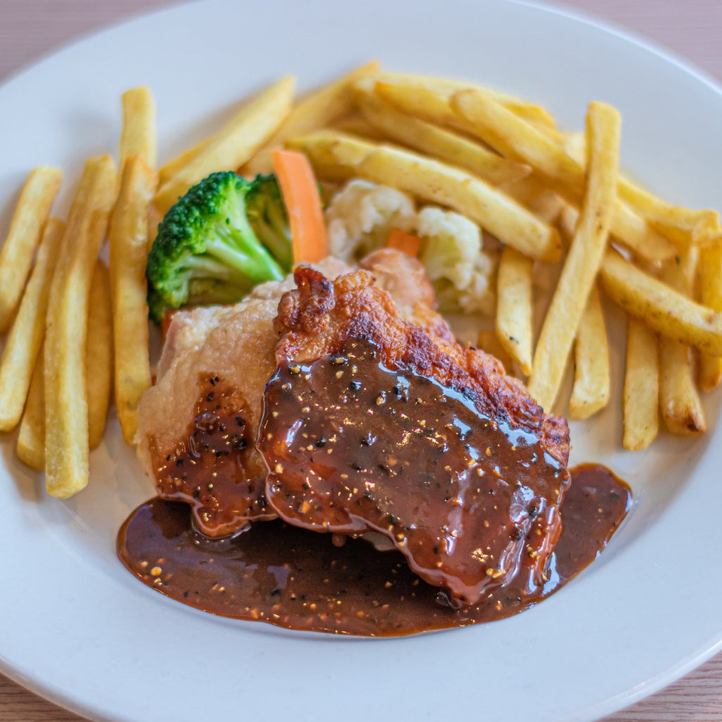 Pan-Fried Chicken Chop with Black Pepper Sauce
